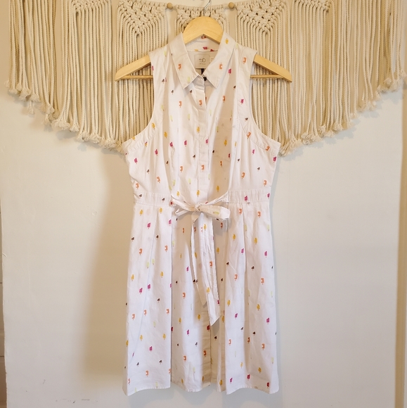 ANTHRO White Popsicle Button Down Shirt Dress 10P - Picture 4 of 8